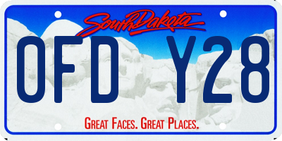 SD license plate 0FDY28
