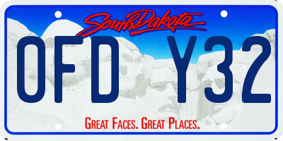 SD license plate 0FDY32