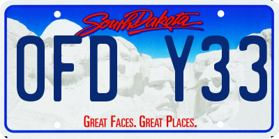 SD license plate 0FDY33