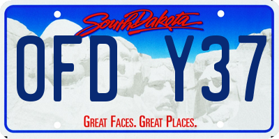SD license plate 0FDY37