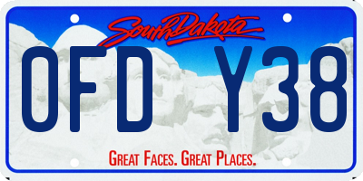 SD license plate 0FDY38