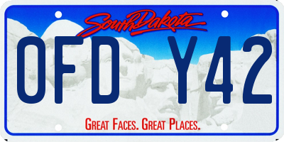 SD license plate 0FDY42