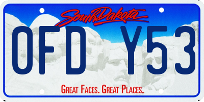 SD license plate 0FDY53
