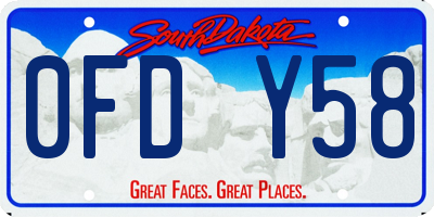 SD license plate 0FDY58