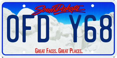 SD license plate 0FDY68