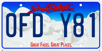 SD license plate 0FDY81