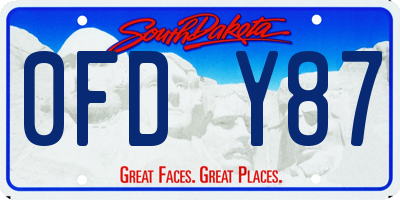 SD license plate 0FDY87
