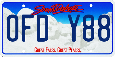 SD license plate 0FDY88