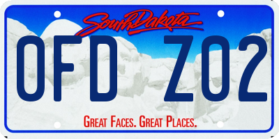 SD license plate 0FDZ02