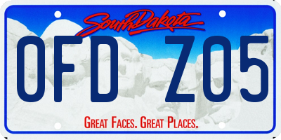 SD license plate 0FDZ05