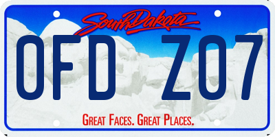 SD license plate 0FDZ07