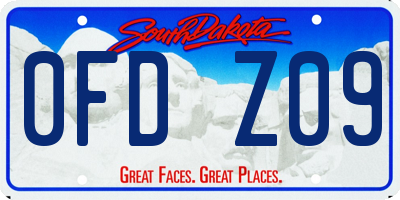 SD license plate 0FDZ09
