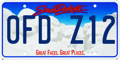 SD license plate 0FDZ12