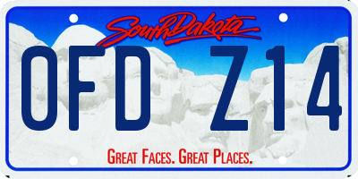 SD license plate 0FDZ14
