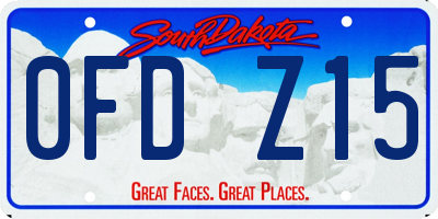 SD license plate 0FDZ15