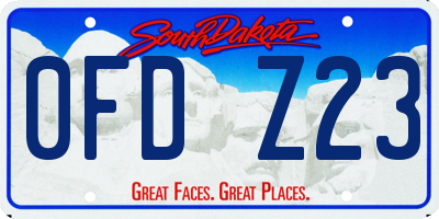 SD license plate 0FDZ23