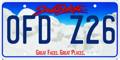 SD license plate 0FDZ26