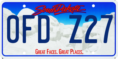SD license plate 0FDZ27