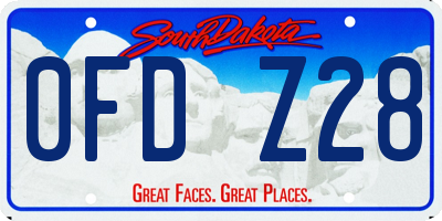 SD license plate 0FDZ28