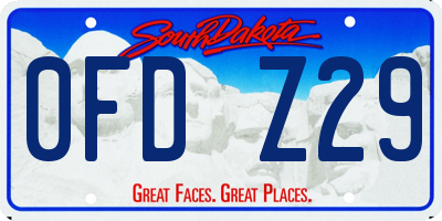 SD license plate 0FDZ29