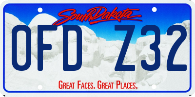 SD license plate 0FDZ32