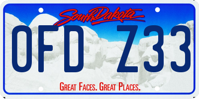 SD license plate 0FDZ33