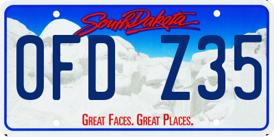 SD license plate 0FDZ35