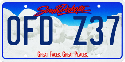 SD license plate 0FDZ37