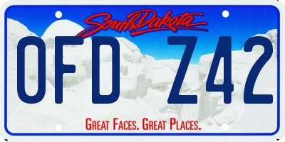SD license plate 0FDZ42