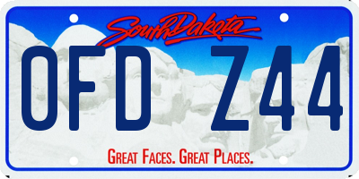 SD license plate 0FDZ44