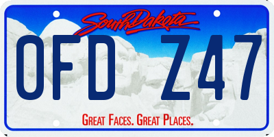 SD license plate 0FDZ47