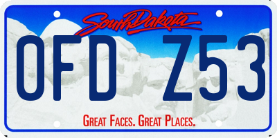 SD license plate 0FDZ53