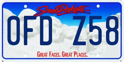 SD license plate 0FDZ58