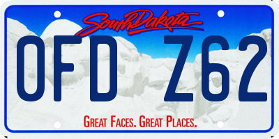 SD license plate 0FDZ62
