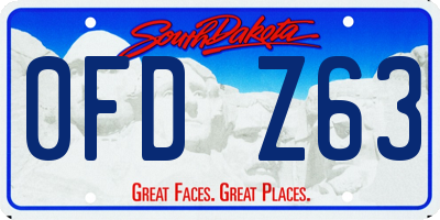 SD license plate 0FDZ63