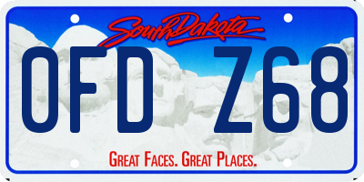 SD license plate 0FDZ68