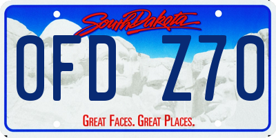 SD license plate 0FDZ70