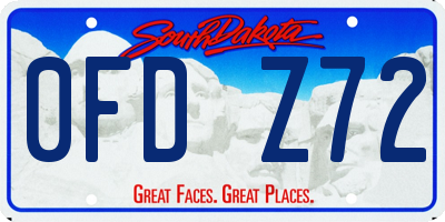 SD license plate 0FDZ72