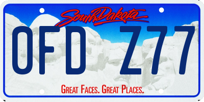 SD license plate 0FDZ77