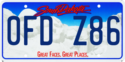 SD license plate 0FDZ86