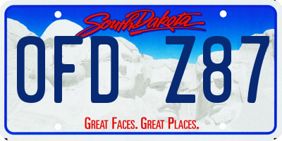 SD license plate 0FDZ87