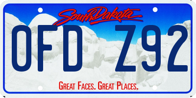 SD license plate 0FDZ92