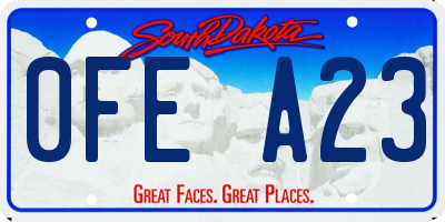 SD license plate 0FEA23