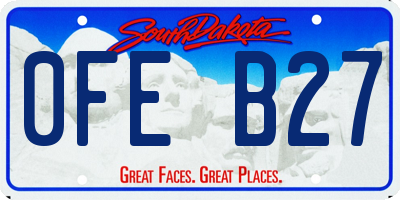 SD license plate 0FEB27