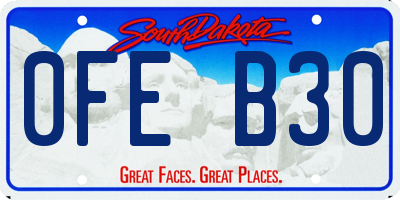 SD license plate 0FEB30