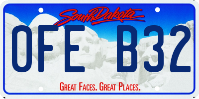 SD license plate 0FEB32