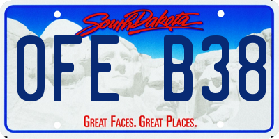 SD license plate 0FEB38