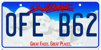 SD license plate 0FEB62