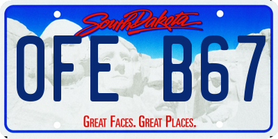 SD license plate 0FEB67