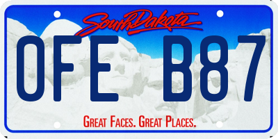 SD license plate 0FEB87